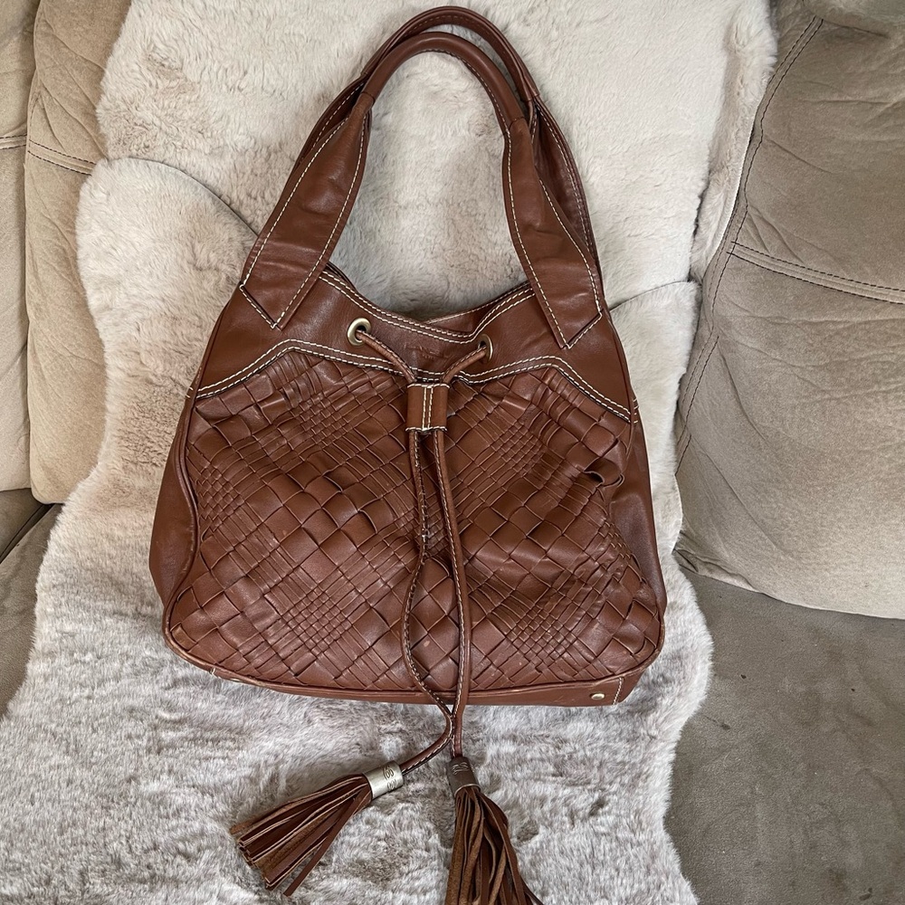 Lancel Woven Braided Leather Hobo Tote - Picture 2 of 16